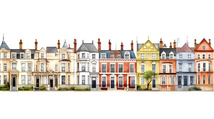 Naklejka premium Luxurious Edwardian Victorian row houses with smart expensive design
