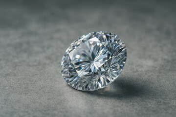 Brilliant, sparkling diamond on surface.