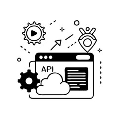 Obraz premium api icon, api silhouette vector illustration-simple silhouette illustration of api,api vector