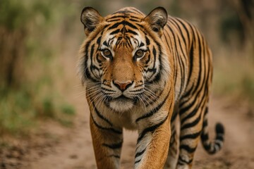 Fototapeta premium Majestic tiger prowling jungle
