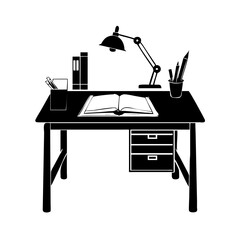 architect desk icon, architect desk silhouette vector illustration-simple silhouette illustration of architect desk,architect desk vector