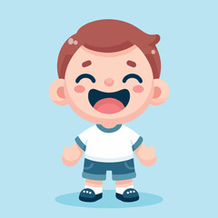 happy laughing little child vector