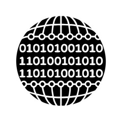 binary code icon, binary code silhouette vector illustration-simple silhouette illustration of binary code,binary code vector