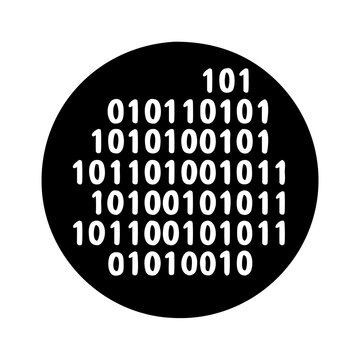 binary code icon, binary code silhouette vector illustration-simple silhouette illustration of binary code,binary code vector
