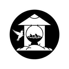 bird feeder icon, bird feeder silhouette vector illustration-simple silhouette illustration of bird feeder,bird feeder vector