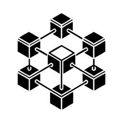 blockchain network icon, blockchain network silhouette vector illustration-simple silhouette illustration of blockchain network,blockchain network vector