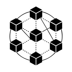 blockchain network icon, blockchain network silhouette vector illustration-simple silhouette illustration of blockchain network,blockchain network vector