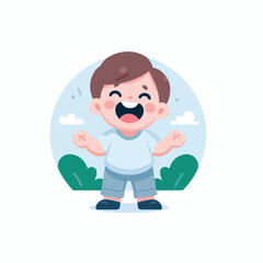 Fototapeta premium happy laughing little child vector