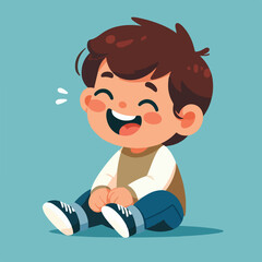 happy laughing little child vector