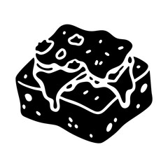 brownie icon, brownie silhouette vector illustration-simple silhouette illustration of brownie,brownie vector