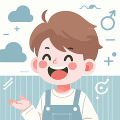 happy laughing little child vector