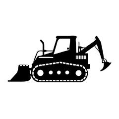 bulldozer icon, bulldozer silhouette vector illustration-simple silhouette illustration of bulldozer,bulldozer vector