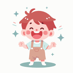 happy laughing little child vector