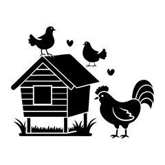 chicken coop icon, chicken coop silhouette vector illustration-simple silhouette illustration of chicken coop,chicken coop vector © MdShahariar