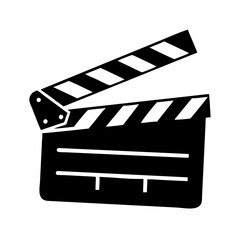 Obraz premium clapperboard icon, clapperboard silhouette vector illustration-simple silhouette illustration of clapperboard,clapperboard vector