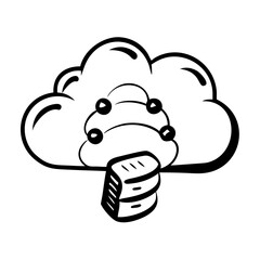 cloud storage icon, cloud storage silhouette vector illustration-simple silhouette illustration of cloud storage,cloud storage vector