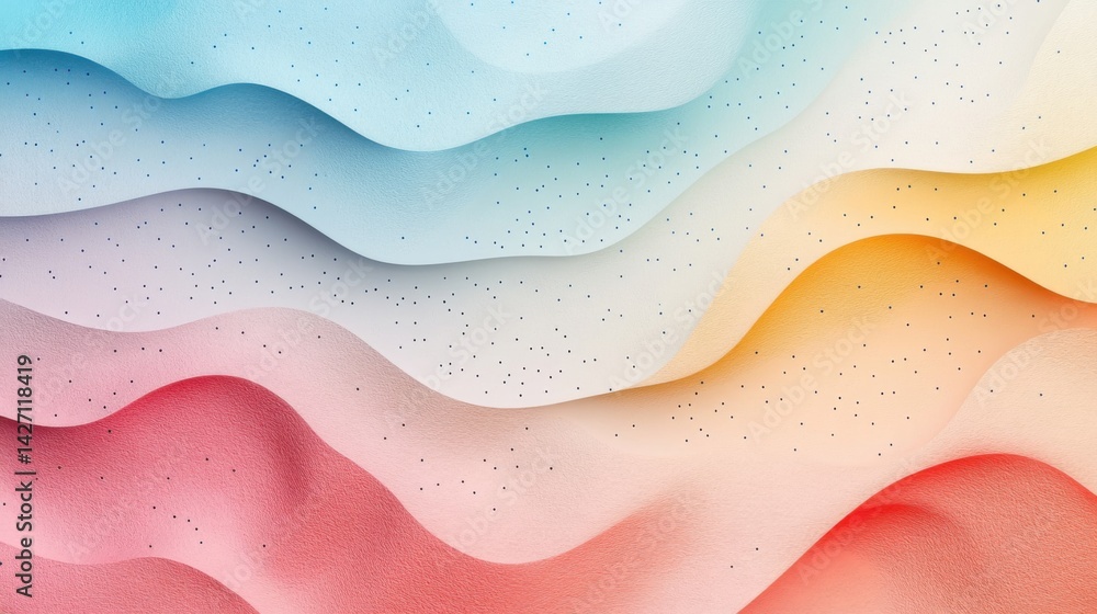 Poster dotted vector art on textured pastel paper background with smooth gradient