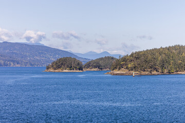 Scenic View of Gulf Islands and Ocean Landscape in British Columbia, Canada