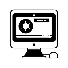 computer monitor icon, computer monitor silhouette vector illustration-simple silhouette illustration of computer monitor,computer monitor vector