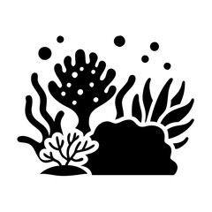 coral reef icon, coral reef silhouette vector illustration-simple silhouette illustration of coral reef,coral reef vector