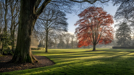Fototapeta premium Colorful Autumn Trees In Parkland
