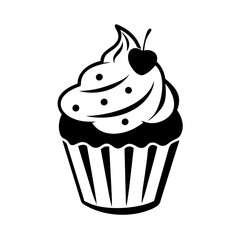cupcake icon, cupcake silhouette vector illustration-simple silhouette illustration of cupcake,cupcake vector