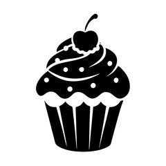 cupcake icon, cupcake silhouette vector illustration-simple silhouette illustration of cupcake,cupcake vector