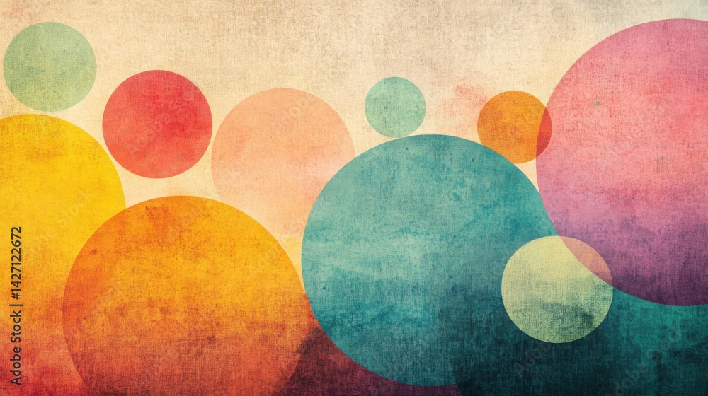 Poster dotted vector art on textured pastel paper background with smooth gradient