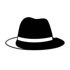 fedora icon, fedora silhouette vector illustration-simple silhouette illustration of fedora,fedora vector