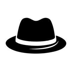 fedora icon, fedora silhouette vector illustration-simple silhouette illustration of fedora,fedora vector