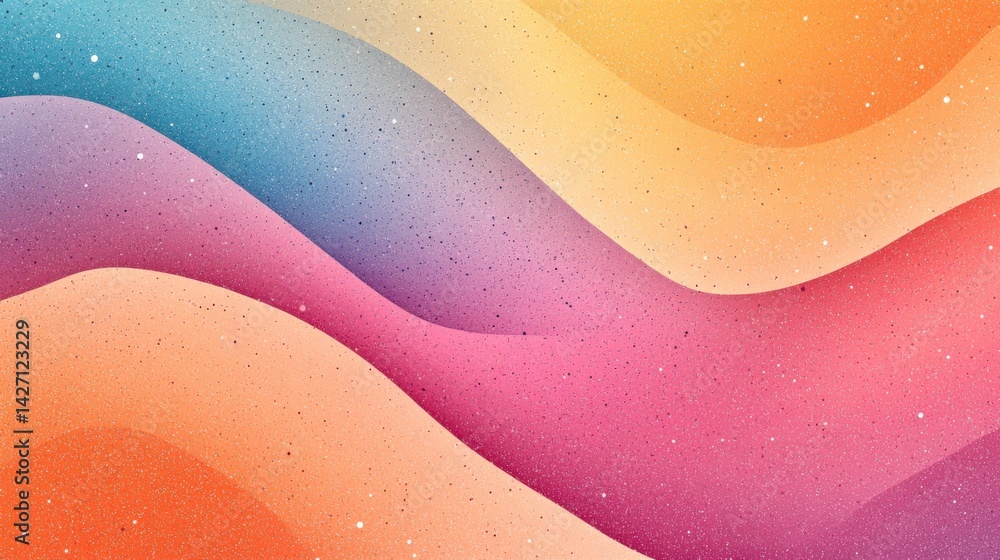 Poster dotted vector art on textured pastel paper background with smooth gradient
