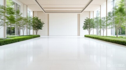 Obraz premium Modern, spacious lobby with greenery