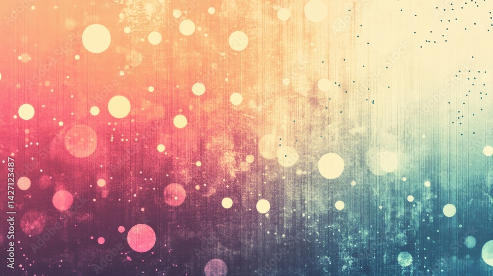 Poster dotted vector art on textured pastel paper background with smooth gradient