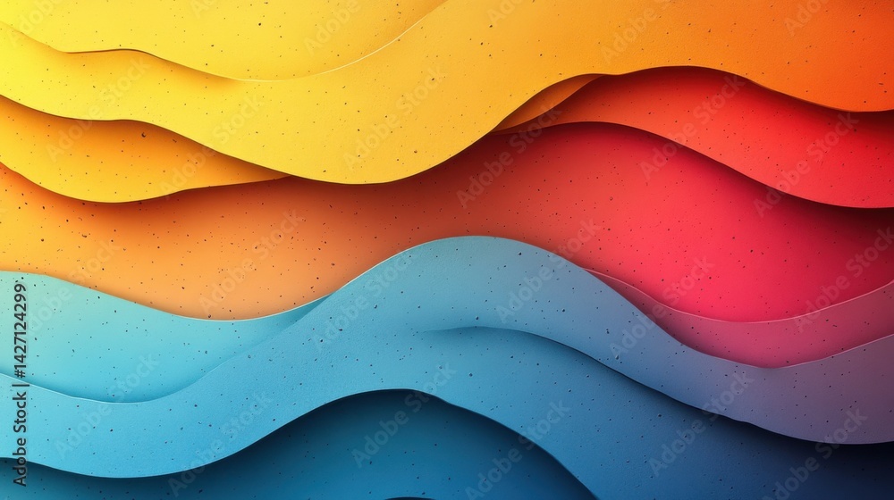 Poster dotted vector art on textured pastel paper background with smooth gradient
