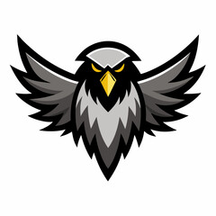 Obraz premium Soaring Eagle Icon: An emblem of freedom and strength, the striking image of an eagle with outstretched wings, rendered in a bold, modern design.