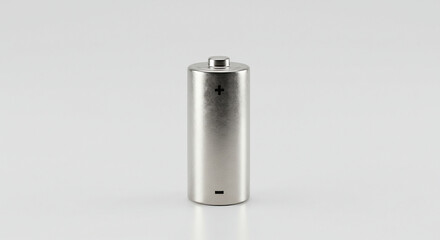 AA battery isolated on white. Clean product image for electronics, energy, power supply or battery marketing visuals.
