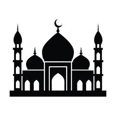 Elegant Mosque Silhouette with Domes
