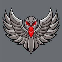 Obraz premium Majestic Eagle Emblem: A powerful eagle illustration in a flat style, exuding strength and freedom, perfect for conveying confidence and authority.