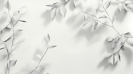 Minimalist plant wallpaper with delicate vine details on paper. Interference Vine. Illustration