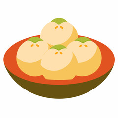 Testy sweets food dessert vector on white background.