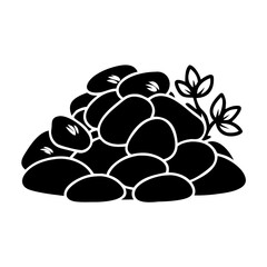 garden stones icon, garden stones silhouette vector illustration-simple silhouette illustration of garden stones,garden stones vector