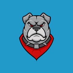 Naklejka premium Aggressive Bulldog: A captivating illustration of an assertive bulldog, embodying strength, determination, and a touch of fierce personality, ready to represent your brand or project.