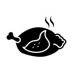 grilled chicken icon, grilled chicken silhouette vector illustration-simple silhouette illustration of grilled chicken,grilled chicken vector