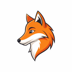 Obraz premium Fox Portrait: A striking illustration captures a majestic fox head, showcasing its sleek orange fur and piercing gaze, creating an image of both elegance and alertness.