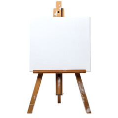 Blank Canvas on Wooden Easel Art Studio Setup