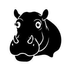 hippo icon, hippo silhouette vector illustration-simple silhouette illustration of hippo,hippo vector