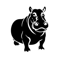 hippo icon, hippo silhouette vector illustration-simple silhouette illustration of hippo,hippo vector
