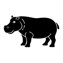hippo icon, hippo silhouette vector illustration-simple silhouette illustration of hippo,hippo vector