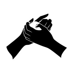 interlocked hands icon, interlocked hands silhouette vector illustration-simple silhouette illustration of interlocked hands,interlocked hands vector