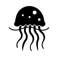 jellyfish icon, jellyfish silhouette vector illustration-simple silhouette illustration of jellyfish,jellyfish vector